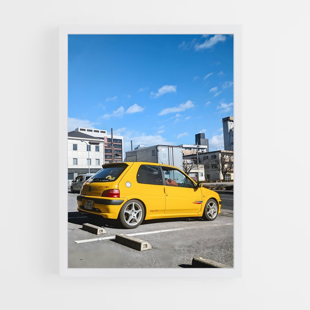 Poster Jaune Sportif – affiche Peugeot (vue 3)